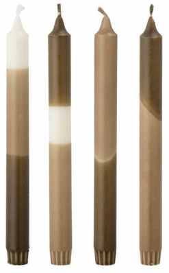 Bloomingville Dip Dye Parafiinikynttilät 4 Kpl Ø2,2x25 Cm Ruskea