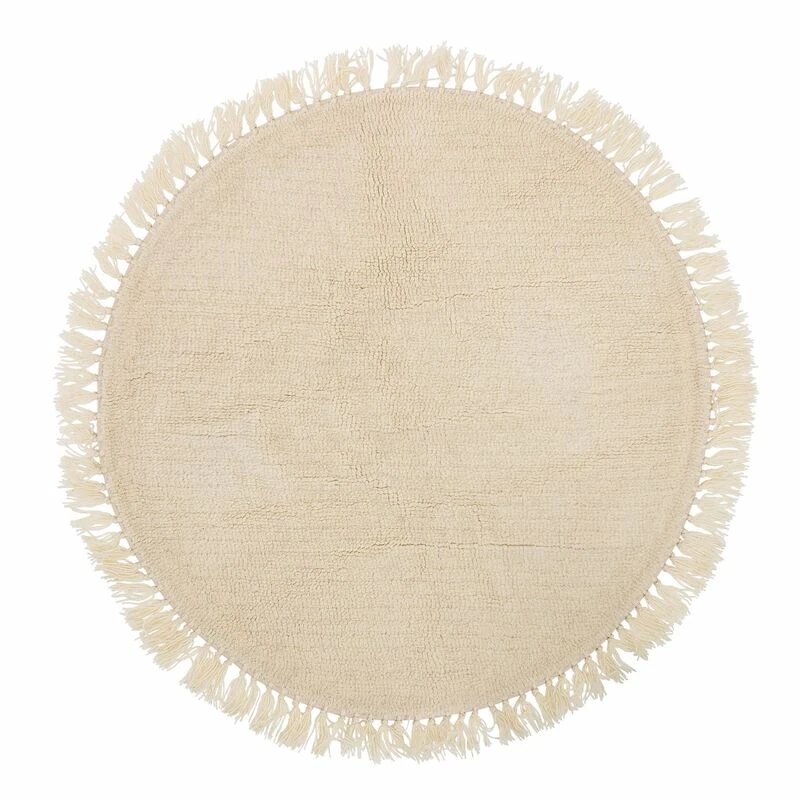 Bloomingville Villamatto Hapsuilla Pyöreä 110 Cm Luonnonväri 4 Bloomingville Villamatto Hapsuilla Pyöreä 110 Cm Luonnonväri - Image 4