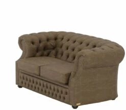 Chesterfield 2-istuttava Sohva Ruskea Nevada 24, Wenge Jalat