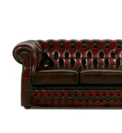 Chesterfield Kulmasohva 2K2 Punaruskea Rub-off Nahka, Wenge Jalat