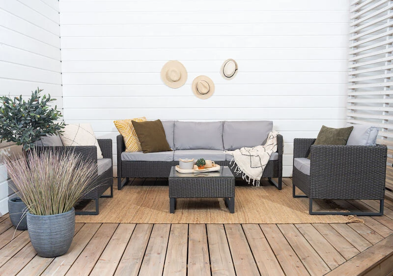 Dublin Nojatuoli Tummanharmaa, Harmaat Pehmusteet 1 Dublin Nojatuoli Tummanharmaa, Harmaat Pehmusteet