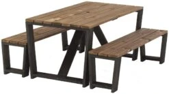 Ecofurn Jussi Penkkiryhmä 160cm Musta Runko, Ruskea Kansi -Yleinen Kotikauppa ecofurn jussi penkkiryhma 160cm musta ruskea 01