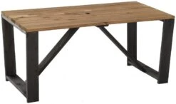 Ecofurn Jussi Ruokapöytä 160x88 Cm Musta Runko, Ruskea Kansi