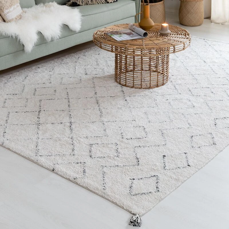 Fanni K Hanki Puuvillamatto 80x200 Cm Valkoinen/musta 1 Fanni K Hanki Puuvillamatto 80x200 Cm Valkoinen/musta