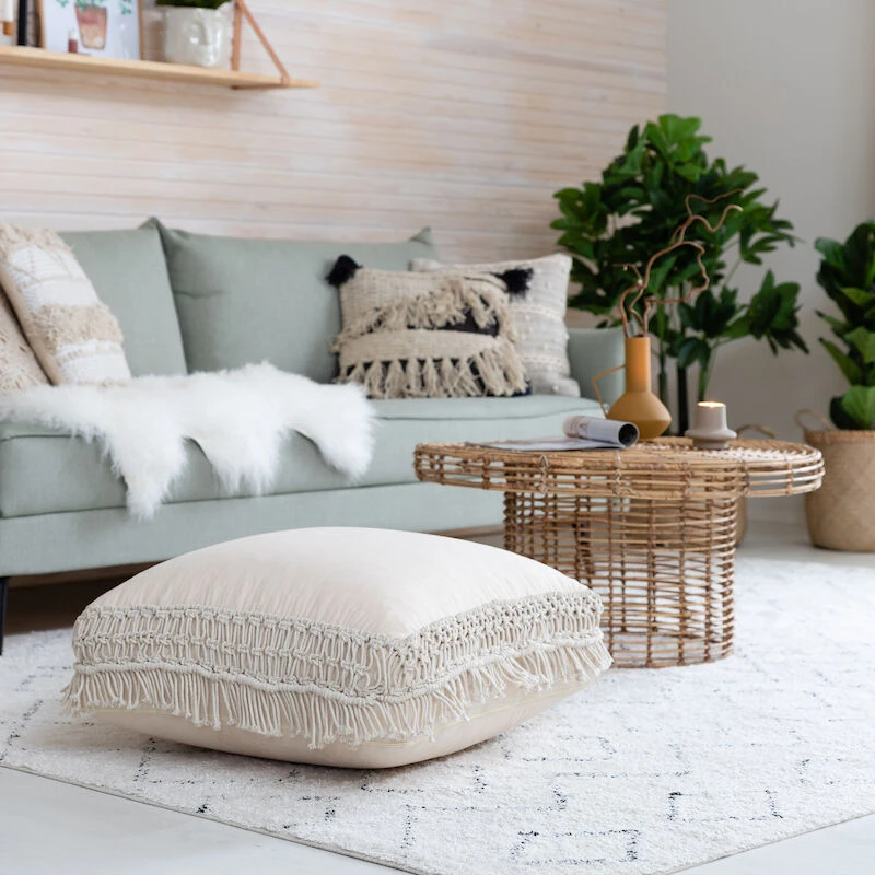 Fanni K Macrame Lattiatyyny 60x60 Cm Luonnonvalkoinen 3 Fanni K Macrame Lattiatyyny 60x60 Cm Luonnonvalkoinen - Image 3