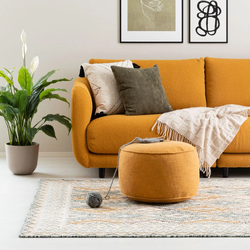 Halti Villamatto 160x230 Cm Harmaa/okra 2 Halti Villamatto 160x230 Cm Harmaa/okra - Image 2