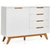 Hanko Lipasto 4 Laatikkoa + Ovi Valkoinen/tammi