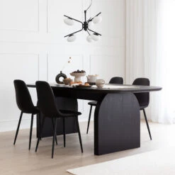 Hermanni-Stockholm 4-hengen Ruokailuryhmä Hiili/musta