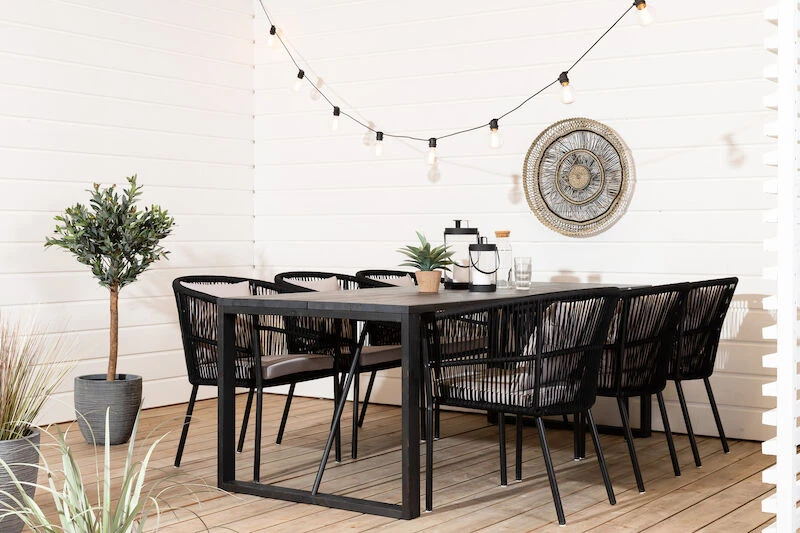 Honka-Tuohi 6-hengen Ruokailuryhmä Musta 2 Honka-Tuohi 6-hengen Ruokailuryhmä Musta - Image 2