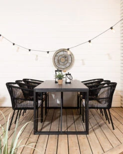 Honka-Tuohi 6-hengen Ruokailuryhmä Musta