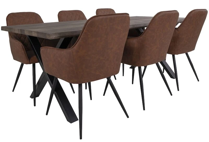 House Nordic Toulon-Harbo 6-hengen Ruokailuryhmä Ruskea/musta/harmaa 1 House Nordic Toulon-Harbo 6-hengen Ruokailuryhmä Ruskea/musta/harmaa