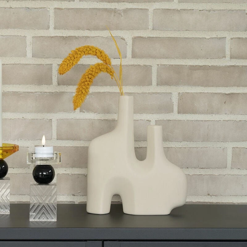 House Nordic Keraaminen Vaasi 8x23,5x27 Cm Hiekka 3 House Nordic Keraaminen Vaasi 8x23,5x27 Cm Hiekka - Image 3