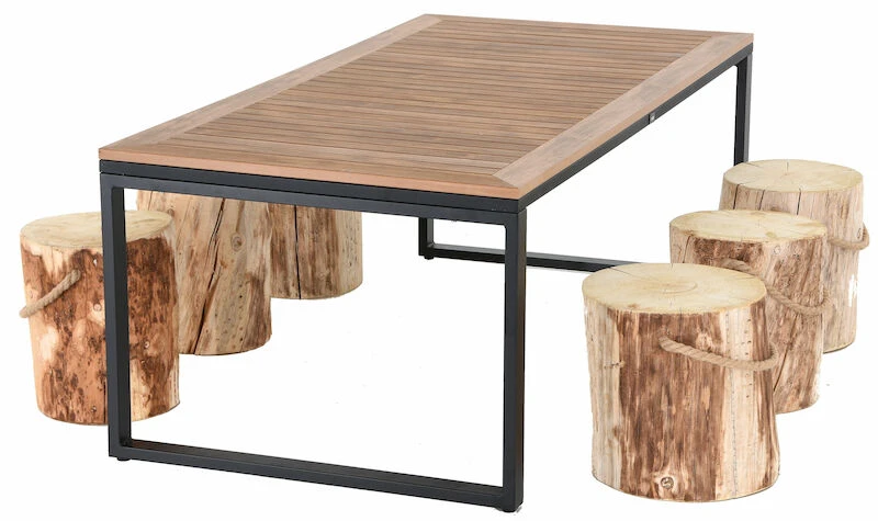 Ilma-Ecofurn Pölkky 6-hengen Ruokailuryhmä Ruskea/musta 4 Ilma-Ecofurn Pölkky 6-hengen Ruokailuryhmä Ruskea/musta - Image 4