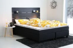 Lumi Pocket Jenkkisänky 160 | L | Musta Bianca, 10cm Wenge Jalat