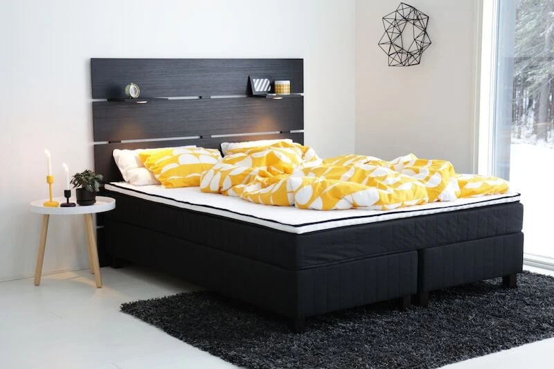 Lumi Pocket Jenkkisänky 160 | L | Musta Bianca, 10cm Wenge Jalat 1 Lumi Pocket Jenkkisänky 160 | L | Musta Bianca, 10cm Wenge Jalat