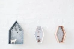 Kiddow Seinähylly 18x9x29 Cm Puu/marmori Look