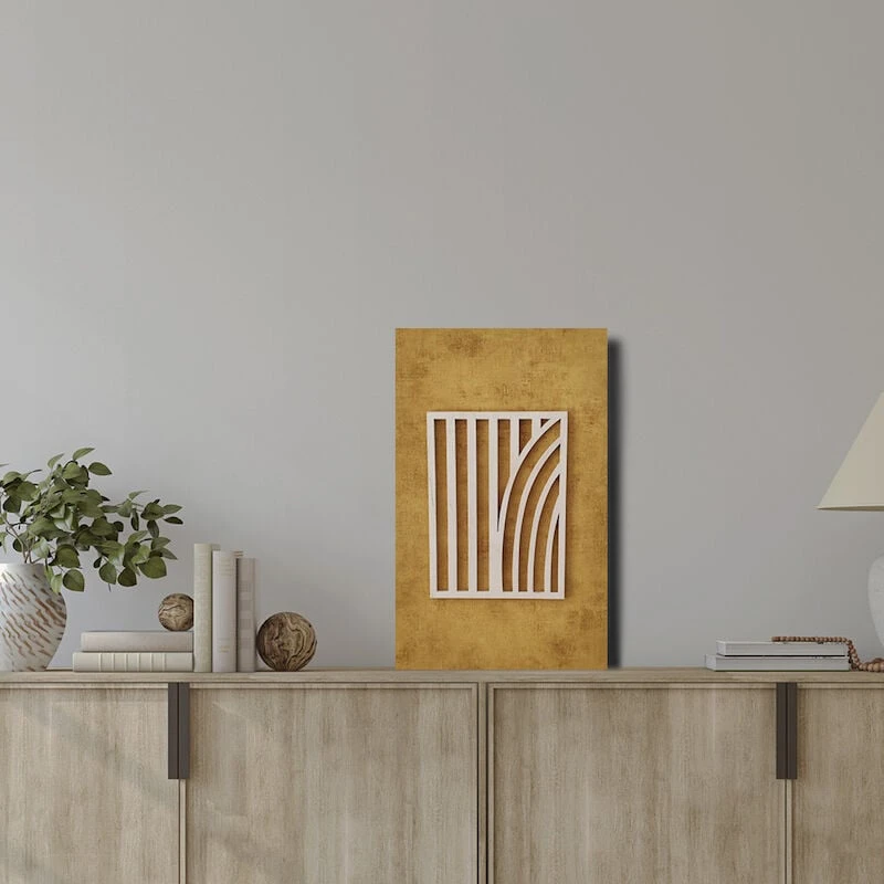 Koivuiset Taipuva Metsä Taulu Okra 37x57cm 2 Koivuiset Taipuva Metsä Taulu Okra 37x57cm - Image 2