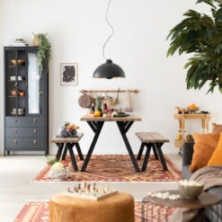 Hübsch Folk Tanko Vaatenaulakko 10-koukulla Tammi 10 Hübsch Folk Tanko Vaatenaulakko 10-koukulla Tammi -Yleinen Kotikauppa lana 4 hengen ruokailuryhma penkeilla antiikkipetsattu musta web 39 2