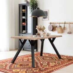 Lana Lankkupöytä 150x88 Cm Antiikkipetsattu/musta