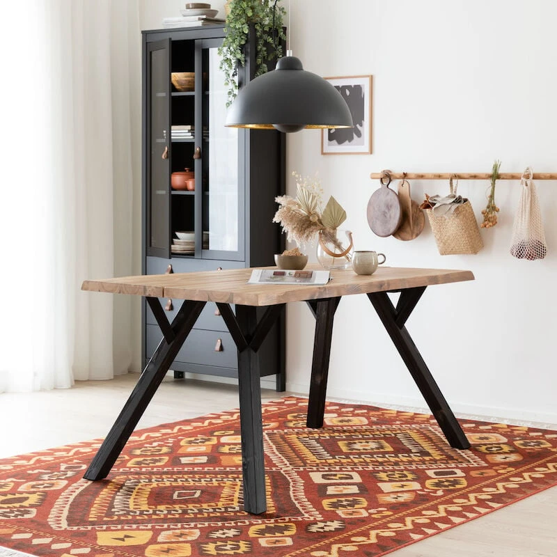 Lana Lankkupöytä 150x88 Cm Antiikkipetsattu/musta 1 Lana Lankkupöytä 150x88 Cm Antiikkipetsattu/musta