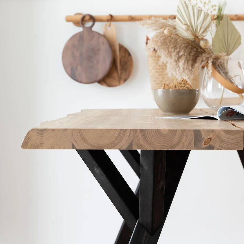 Lana Lankkupöytä 150x88 Cm Antiikkipetsattu/musta 4 Lana Lankkupöytä 150x88 Cm Antiikkipetsattu/musta - Image 4