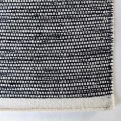 Line Villamatto 140x200 Cm Musta/valkoinen