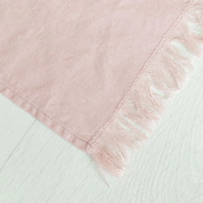 Linnea Pellava Käsipyyhe Hapsuilla 45x90 Cm Vaalea Rosa 5 Linnea Pellava Käsipyyhe Hapsuilla 45x90 Cm Vaalea Rosa - Image 5