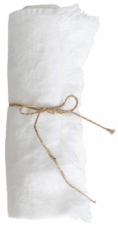 Linnea Pellava Kylpypyyhe Hapsuilla 68x140 Cm Valkoinen 5 Linnea Pellava Kylpypyyhe Hapsuilla 68x140 Cm Valkoinen - Image 5