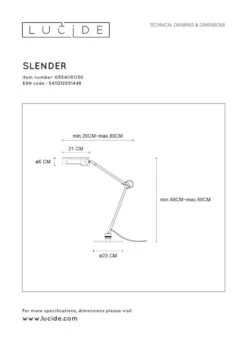 Lucide Slender Pöytävalaisin Musta