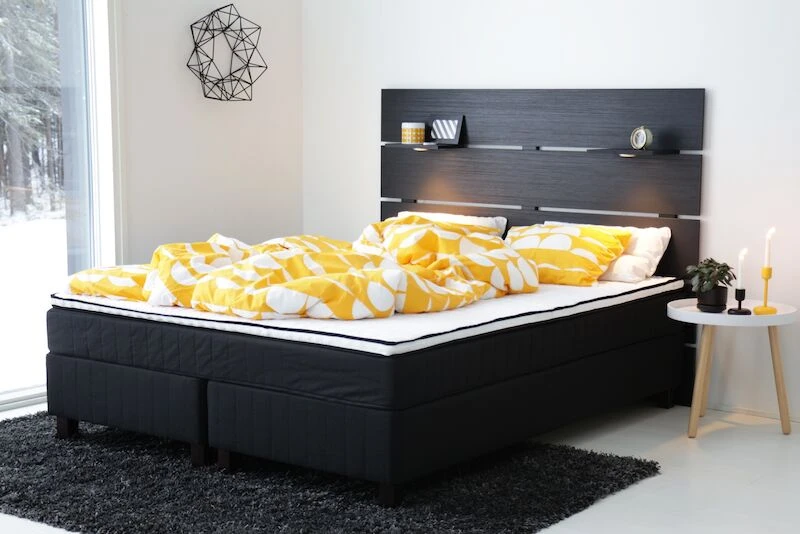 Lumi Pocket Jenkkisänky 160 | L | Musta Bianca, 10cm Wenge Jalat 3 Lumi Pocket Jenkkisänky 160 | L | Musta Bianca, 10cm Wenge Jalat - Image 3