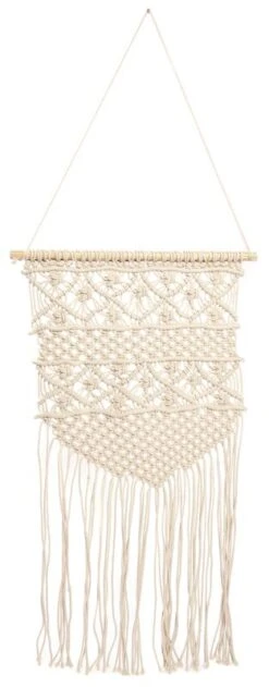 Makrame-seinävaate 40x80 Cm Luonnonvalkoinen