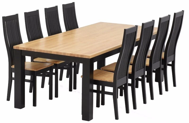 Minea Lux 8-hengen Ruokailuryhmä, Musta/koivu 6 Minea Lux 8-hengen Ruokailuryhmä, Musta/koivu - Image 6