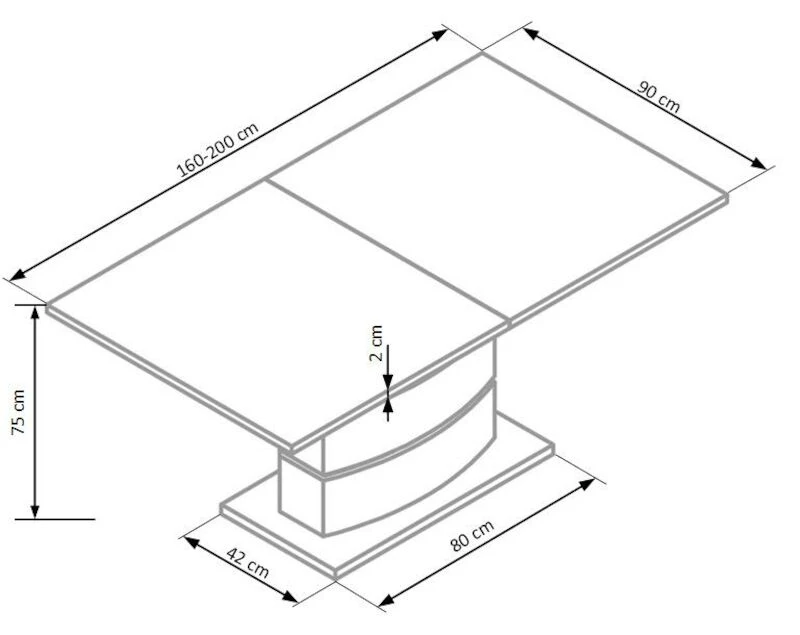 Nobel Jatkettava Ruokapöytä 160-200x90 Cm Kiiltävä Valkoinen 1 Nobel Jatkettava Ruokapöytä 160-200x90 Cm Kiiltävä Valkoinen