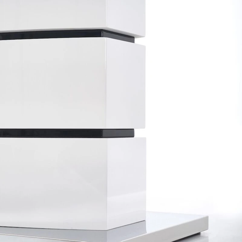 Nobel Jatkettava Ruokapöytä 160-200x90 Cm Kiiltävä Valkoinen 3 Nobel Jatkettava Ruokapöytä 160-200x90 Cm Kiiltävä Valkoinen - Image 3