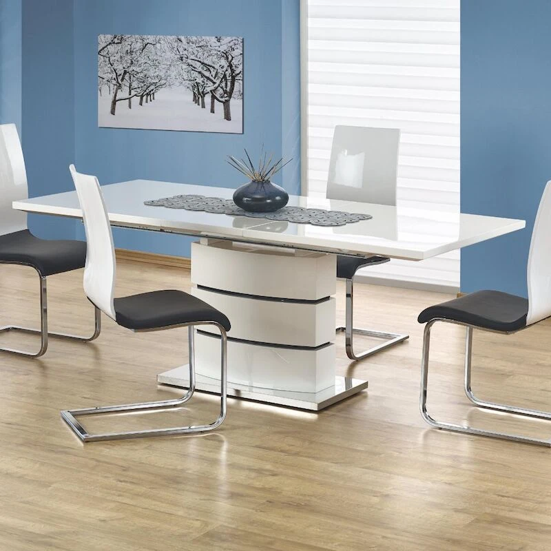 Nobel Jatkettava Ruokapöytä 160-200x90 Cm Kiiltävä Valkoinen 5 Nobel Jatkettava Ruokapöytä 160-200x90 Cm Kiiltävä Valkoinen - Image 5