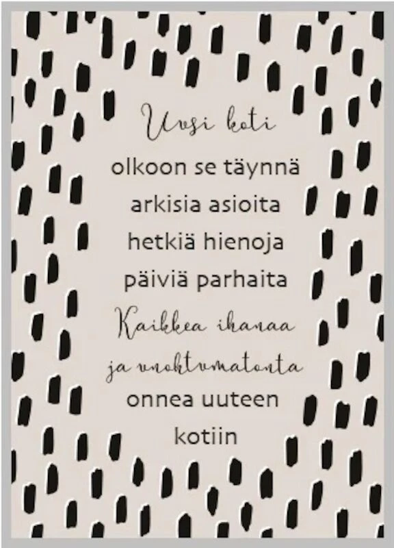 Xeraliving ONNEA UUTEEN KOTIIN Tuparikortti 10,5x14,8 Cm 1 Xeraliving ONNEA UUTEEN KOTIIN Tuparikortti 10,5x14,8 Cm