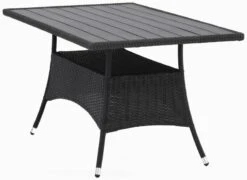 Outfit Oscar Puutarhapöytä 150x85 Cm Musta Polyrottinki/metalli