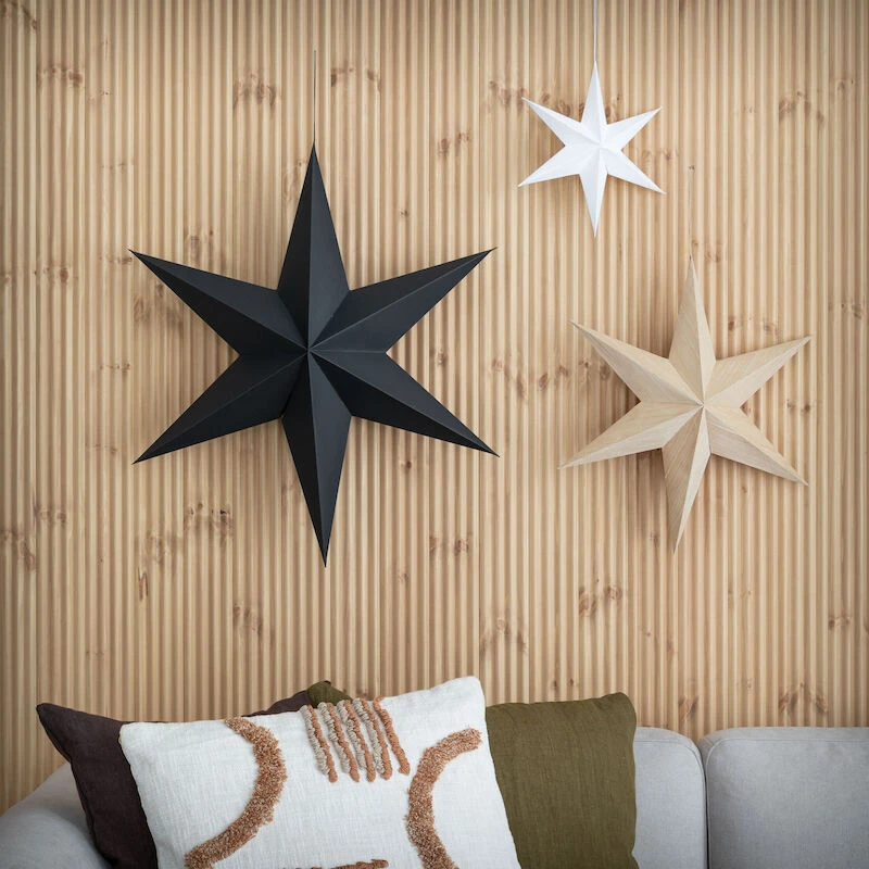 Paperitähti 6-sakarainen 50 Cm Luonnonvärinen 2 Paperitähti 6-sakarainen 50 Cm Luonnonvärinen - Image 2