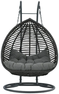 Pisara Kahden Istuttava Riippukeinu Jalustalla Harmaa Polyrottinki/teräs