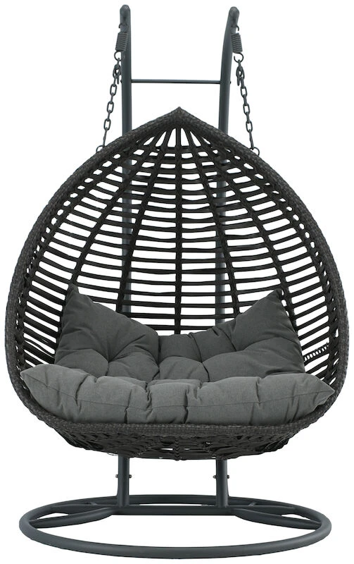 Pisara Kahden Istuttava Riippukeinu Jalustalla Harmaa Polyrottinki/teräs 1 Pisara Kahden Istuttava Riippukeinu Jalustalla Harmaa Polyrottinki/teräs