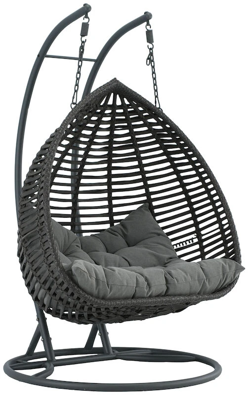 Pisara Kahden Istuttava Riippukeinu Jalustalla Harmaa Polyrottinki/teräs 4 Pisara Kahden Istuttava Riippukeinu Jalustalla Harmaa Polyrottinki/teräs - Image 4