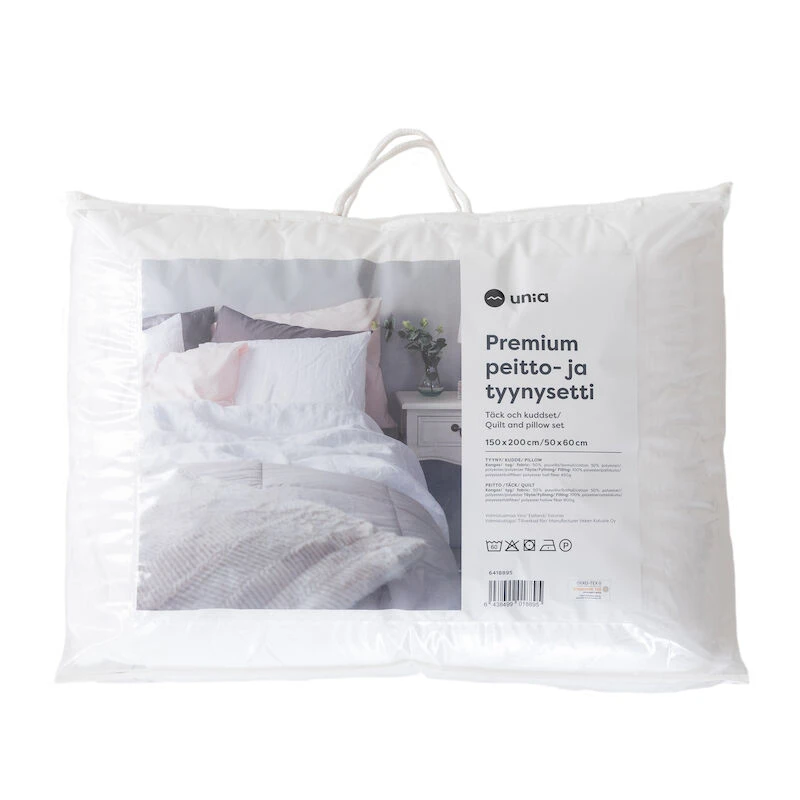 Premium Peitto- Ja Tyynysetti Valkoinen 1 Premium Peitto- Ja Tyynysetti Valkoinen