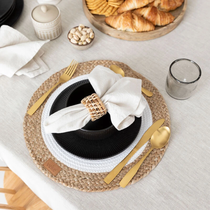 Rantu Pyöreä Pöytätabletti Ø38 Cm Luonnonväri/valkoinen 2 Rantu Pyöreä Pöytätabletti Ø38 Cm Luonnonväri/valkoinen - Image 2