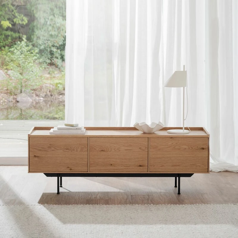 Rowico Brewerton Tv-taso 160x40x56 Cm Tammi/musta 4 Rowico Brewerton Tv-taso 160x40x56 Cm Tammi/musta - Image 4