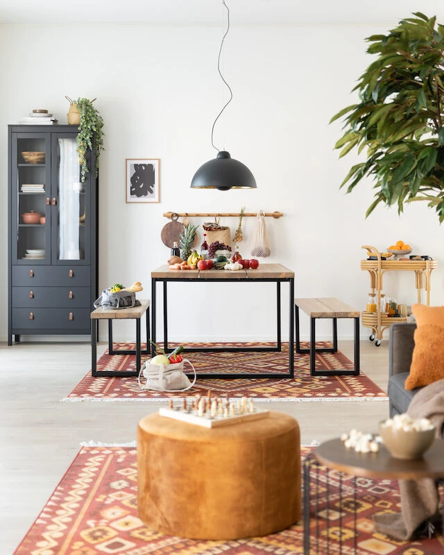 Ruska Ruokapöytä 150x100 Cm Antiikkipetsattu Harjattu Ja Lakattu Mänty/musta Met 5 Ruska Ruokapöytä 150x100 Cm Antiikkipetsattu Harjattu Ja Lakattu Mänty/musta Met - Image 5