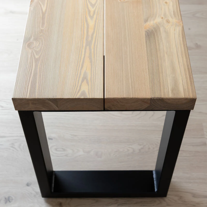 Ruska Penkki 35x176 Cm Antiikkipetsattu Harjattu Ja Lakattu Mänty/musta Met 4 Ruska Penkki 35x176 Cm Antiikkipetsattu Harjattu Ja Lakattu Mänty/musta Met - Image 4