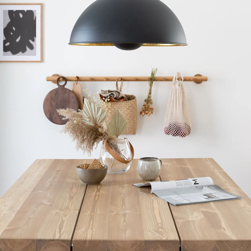 Ruska Ruokapöytä 150x100 Cm Antiikkipetsattu Harjattu Ja Lakattu Mänty/musta Met 6 Ruska Ruokapöytä 150x100 Cm Antiikkipetsattu Harjattu Ja Lakattu Mänty/musta Met - Image 6