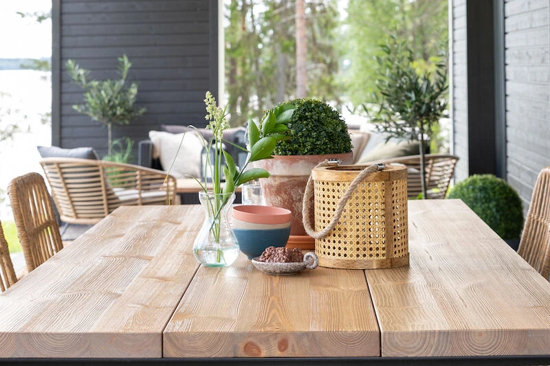 Ruska-Oldie 6-hengen Ruokailuryhmä Musta-luonnonväri 4 Ruska-Oldie 6-hengen Ruokailuryhmä Musta-luonnonväri - Image 4