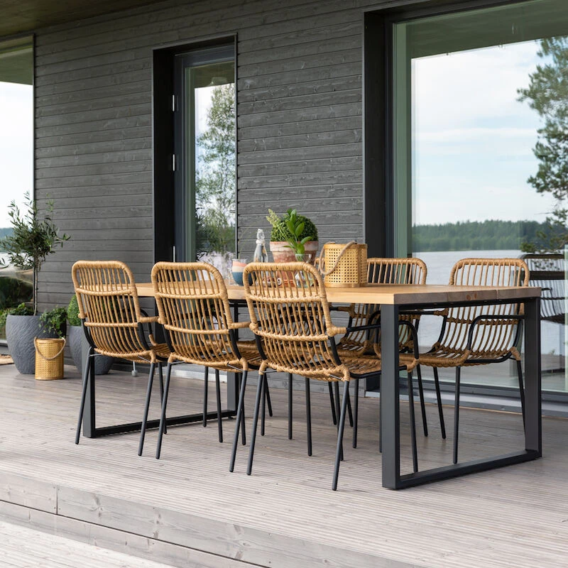 Ruska-Oldie 6-hengen Ruokailuryhmä Musta-luonnonväri 5 Ruska-Oldie 6-hengen Ruokailuryhmä Musta-luonnonväri - Image 5