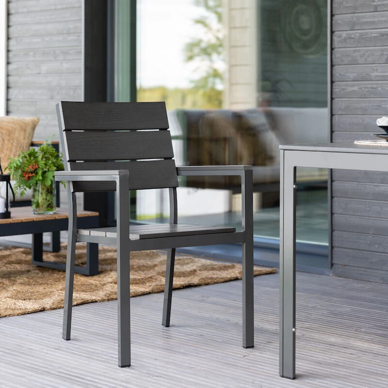 Saari Aintwood 4-hengen Ruokailuryhmä Tummanharmaa 5 Saari Aintwood 4-hengen Ruokailuryhmä Tummanharmaa - Image 5